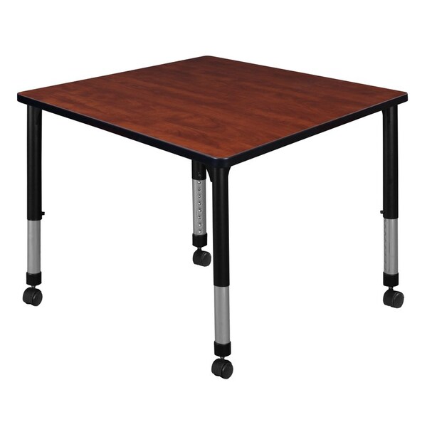 Regency Square Mobile Tables, 36 W, 36 L, 23-34 H, Wood, Metal, Cherry TB3636CHAPCBK - main